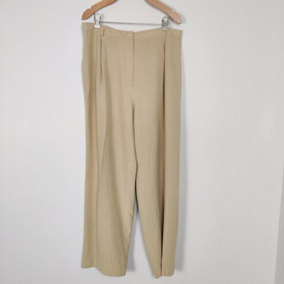 Jones New York Pants - Jones New York Women's Pants Size 14 Beige Silk Linen Business Casual Creased